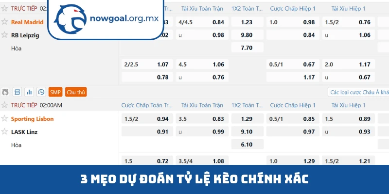 3 mẹo dự đoán tỷ lệ kèo chính xác