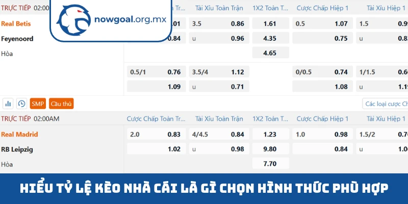Hiểu tỷ lệ kèo nhà cái là gì chọn hình thức phù hợp
